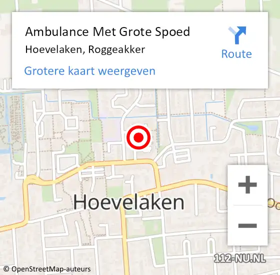 Locatie op kaart van de 112 melding: Ambulance Met Grote Spoed Naar Hoevelaken, Roggeakker op 3 juli 2022 11:37