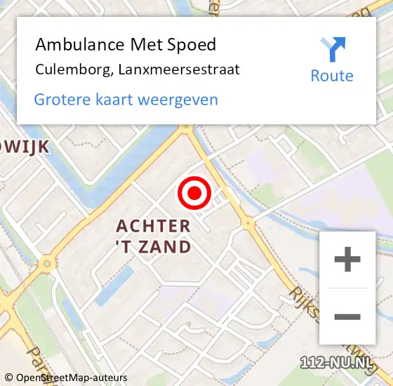 Locatie op kaart van de 112 melding: Ambulance Met Spoed Naar Culemborg, Lanxmeersestraat op 3 juli 2022 11:51