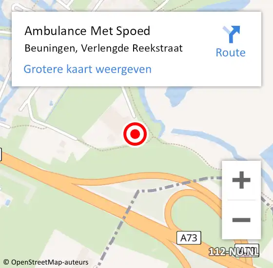 Locatie op kaart van de 112 melding: Ambulance Met Spoed Naar Beuningen, Verlengde Reekstraat op 3 juli 2022 12:29