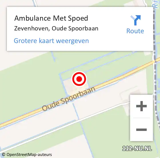 Locatie op kaart van de 112 melding: Ambulance Met Spoed Naar Zevenhoven, Oude Spoorbaan op 3 juli 2022 12:56