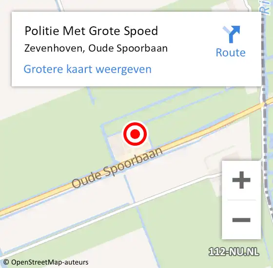 Locatie op kaart van de 112 melding: Politie Met Grote Spoed Naar Zevenhoven, Oude Spoorbaan op 3 juli 2022 12:57