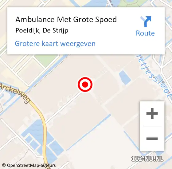 Locatie op kaart van de 112 melding: Ambulance Met Grote Spoed Naar Poeldijk, De Strijp op 3 juli 2022 13:00