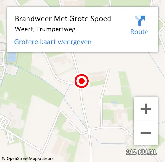 Locatie op kaart van de 112 melding: Brandweer Met Grote Spoed Naar Weert, Trumpertweg op 3 juli 2022 13:22