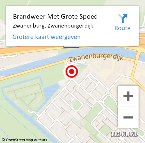 Locatie op kaart van de 112 melding: Brandweer Met Grote Spoed Naar Zwanenburg, Zwanenburgerdijk op 3 juli 2022 13:27