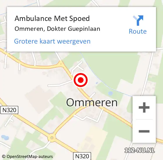 Locatie op kaart van de 112 melding: Ambulance Met Spoed Naar Ommeren, Dokter Guepinlaan op 3 juli 2022 13:41