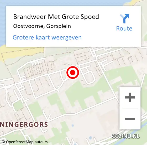 Locatie op kaart van de 112 melding: Brandweer Met Grote Spoed Naar Oostvoorne, Gorsplein op 3 juli 2022 14:50