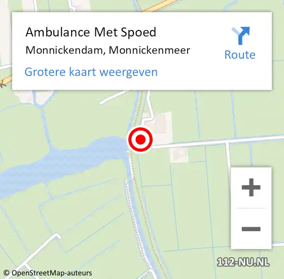 Locatie op kaart van de 112 melding: Ambulance Met Spoed Naar Monnickendam, Monnickenmeer op 3 juli 2022 15:31