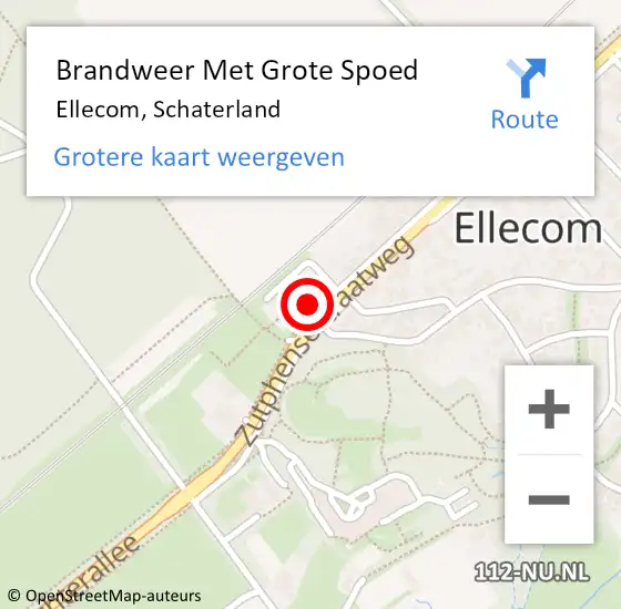 Locatie op kaart van de 112 melding: Brandweer Met Grote Spoed Naar Ellecom, Schaterland op 3 juli 2022 15:53