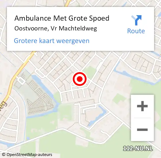 Locatie op kaart van de 112 melding: Ambulance Met Grote Spoed Naar Oostvoorne, Vr Machteldweg op 3 juli 2022 16:09