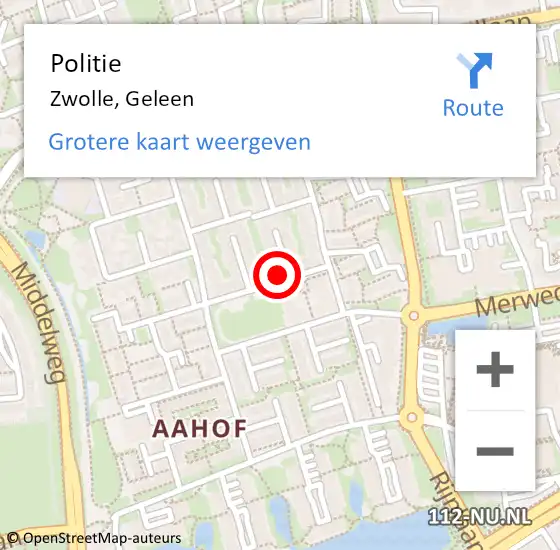 Locatie op kaart van de 112 melding: Politie Zwolle, Geleen op 3 juli 2022 16:14