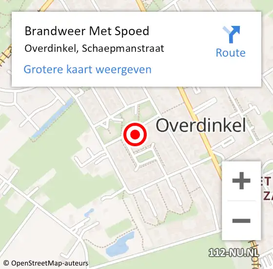 Locatie op kaart van de 112 melding: Brandweer Met Spoed Naar Overdinkel, Schaepmanstraat op 3 juli 2022 17:00
