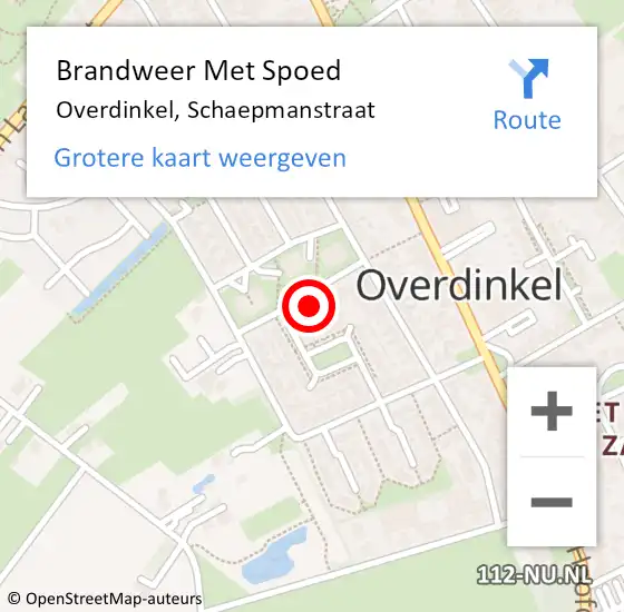 Locatie op kaart van de 112 melding: Brandweer Met Spoed Naar Overdinkel, Schaepmanstraat op 3 juli 2022 17:02