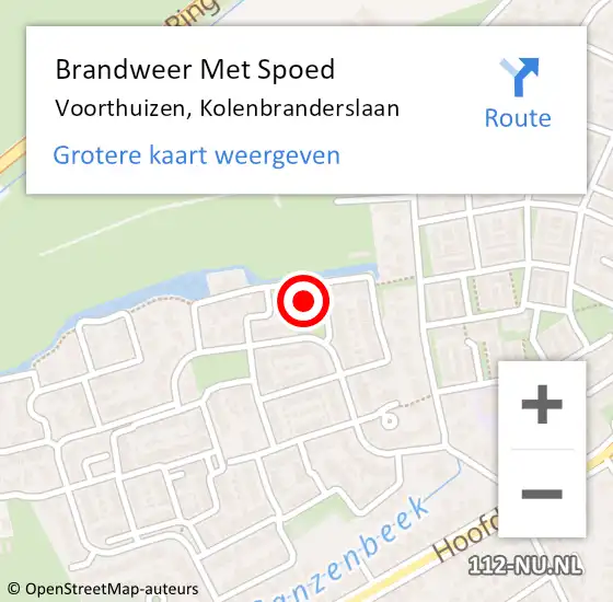 Locatie op kaart van de 112 melding: Brandweer Met Spoed Naar Voorthuizen, Kolenbranderslaan op 3 juli 2022 17:07