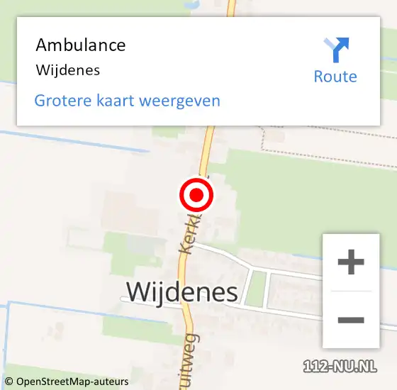 Locatie op kaart van de 112 melding: Ambulance Wijdenes op 3 juli 2022 18:33