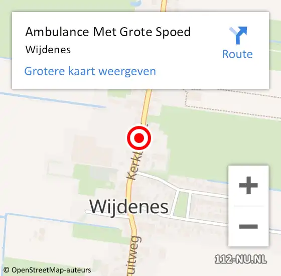 Locatie op kaart van de 112 melding: Ambulance Met Grote Spoed Naar Wijdenes op 3 juli 2022 18:34