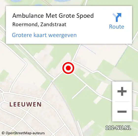 Locatie op kaart van de 112 melding: Ambulance Met Grote Spoed Naar Roermond, Zandstraat op 3 juli 2022 18:38