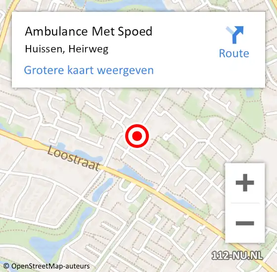 Locatie op kaart van de 112 melding: Ambulance Met Spoed Naar Huissen, Heirweg op 3 juli 2022 19:09