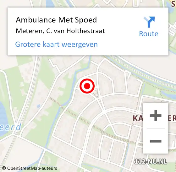 Locatie op kaart van de 112 melding: Ambulance Met Spoed Naar Meteren, C. van Holthestraat op 3 juli 2022 19:19