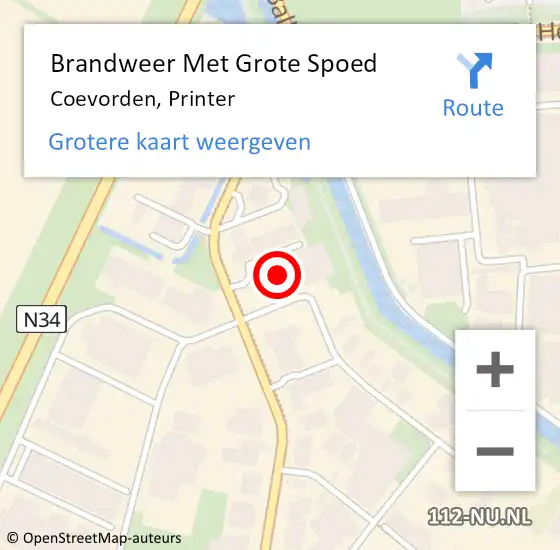 Locatie op kaart van de 112 melding: Brandweer Met Grote Spoed Naar Coevorden, Printer op 22 juli 2014 08:24