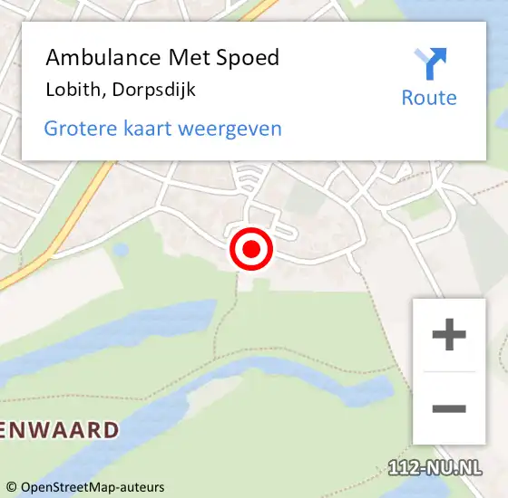 Locatie op kaart van de 112 melding: Ambulance Met Spoed Naar Lobith, Dorpsdijk op 3 juli 2022 20:13