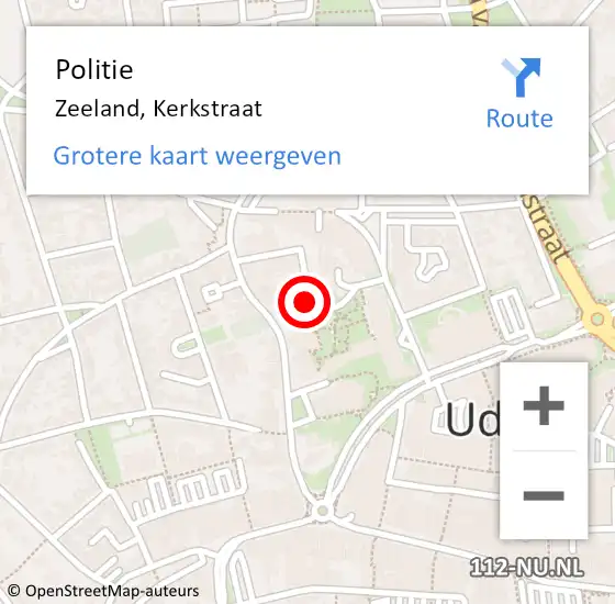 Locatie op kaart van de 112 melding: Politie Zeeland, Kerkstraat op 3 juli 2022 20:54