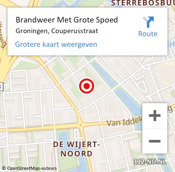 Locatie op kaart van de 112 melding: Brandweer Met Grote Spoed Naar Groningen, Couperusstraat op 3 juli 2022 21:41