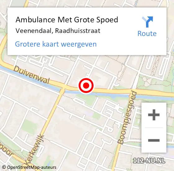 Locatie op kaart van de 112 melding: Ambulance Met Grote Spoed Naar Veenendaal, Raadhuisstraat op 3 juli 2022 22:22