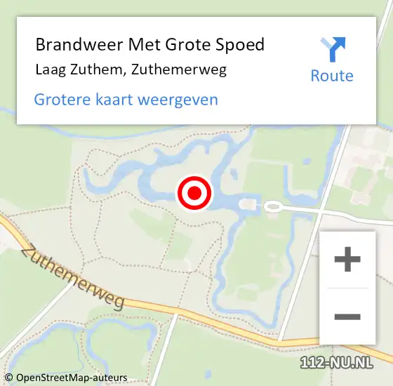 Locatie op kaart van de 112 melding: Brandweer Met Grote Spoed Naar Laag Zuthem, Zuthemerweg op 3 juli 2022 23:31