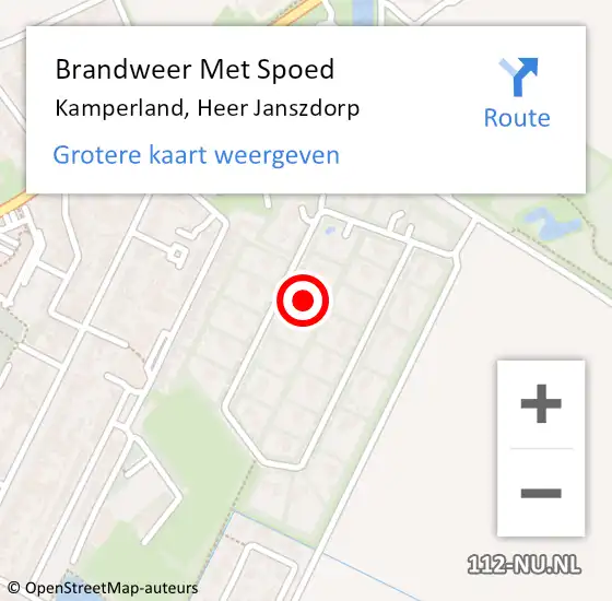 Locatie op kaart van de 112 melding: Brandweer Met Spoed Naar Kamperland, Heer Janszdorp op 22 juli 2014 08:40