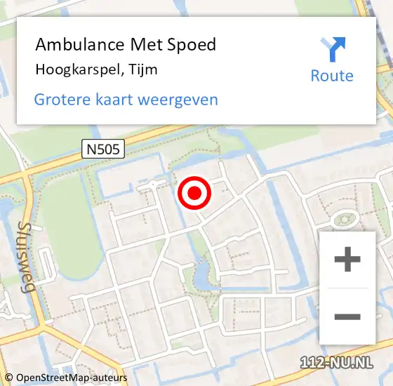 Locatie op kaart van de 112 melding: Ambulance Met Spoed Naar Hoogkarspel, Tijm op 4 juli 2022 01:29