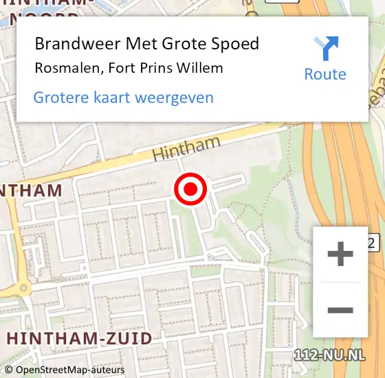 Locatie op kaart van de 112 melding: Brandweer Met Grote Spoed Naar Rosmalen, Fort Prins Willem op 4 juli 2022 03:24