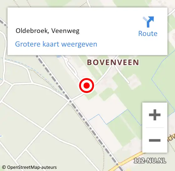 Locatie op kaart van de 112 melding:  Oldebroek, Veenweg op 9 oktober 2013 08:43