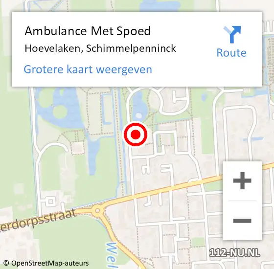 Locatie op kaart van de 112 melding: Ambulance Met Spoed Naar Hoevelaken, Schimmelpenninck op 4 juli 2022 03:46