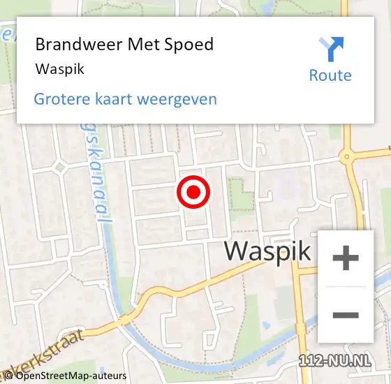 Locatie op kaart van de 112 melding: Brandweer Met Spoed Naar Waspik op 4 juli 2022 05:12