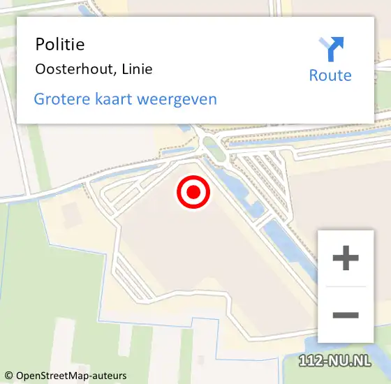 Locatie op kaart van de 112 melding: Politie Oosterhout, Linie op 4 juli 2022 06:48