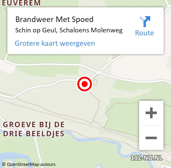 Locatie op kaart van de 112 melding: Brandweer Met Spoed Naar Schin op Geul, Schaloens Molenweg op 4 juli 2022 07:36