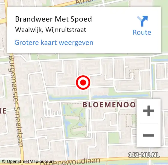 Locatie op kaart van de 112 melding: Brandweer Met Spoed Naar Waalwijk, Wijnruitstraat op 4 juli 2022 08:01