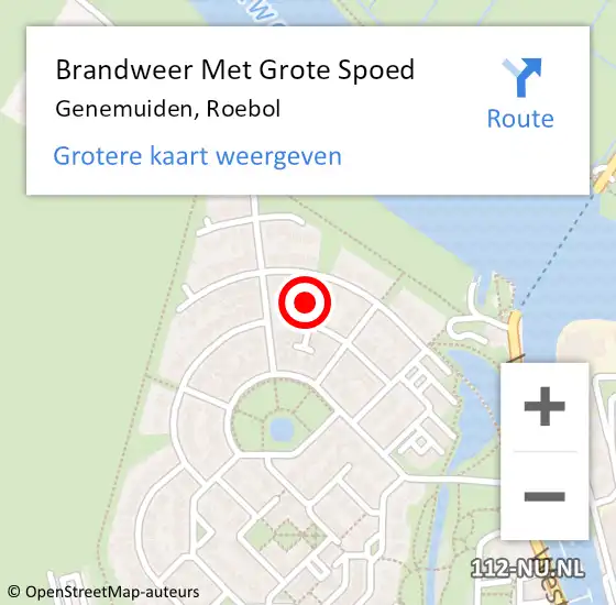 Locatie op kaart van de 112 melding: Brandweer Met Grote Spoed Naar Genemuiden, Roebol op 4 juli 2022 08:10