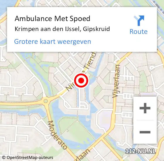 Locatie op kaart van de 112 melding: Ambulance Met Spoed Naar Krimpen aan den IJssel, Gipskruid op 4 juli 2022 08:18