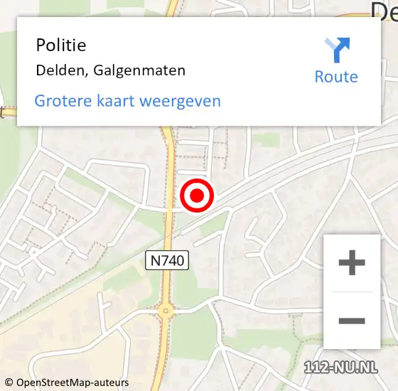 Locatie op kaart van de 112 melding: Politie Delden, Galgenmaten op 4 juli 2022 08:20