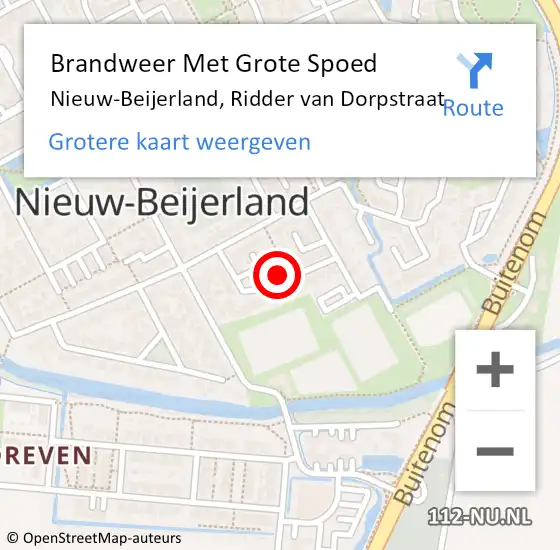 Locatie op kaart van de 112 melding: Brandweer Met Grote Spoed Naar Nieuw-Beijerland, Ridder van Dorpstraat op 4 juli 2022 08:58