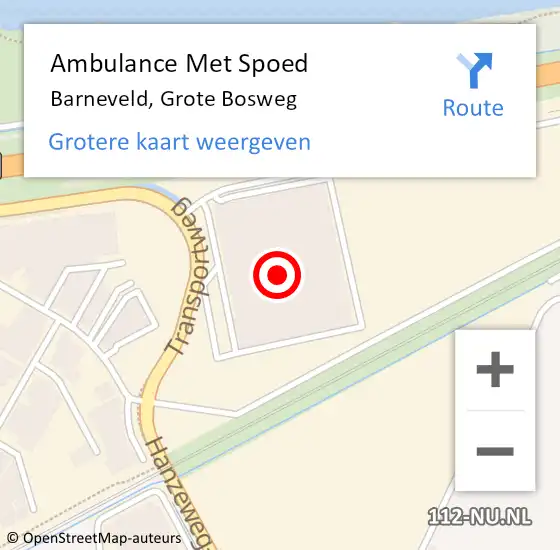 Locatie op kaart van de 112 melding: Ambulance Met Spoed Naar Barneveld, Grote Bosweg op 4 juli 2022 10:24