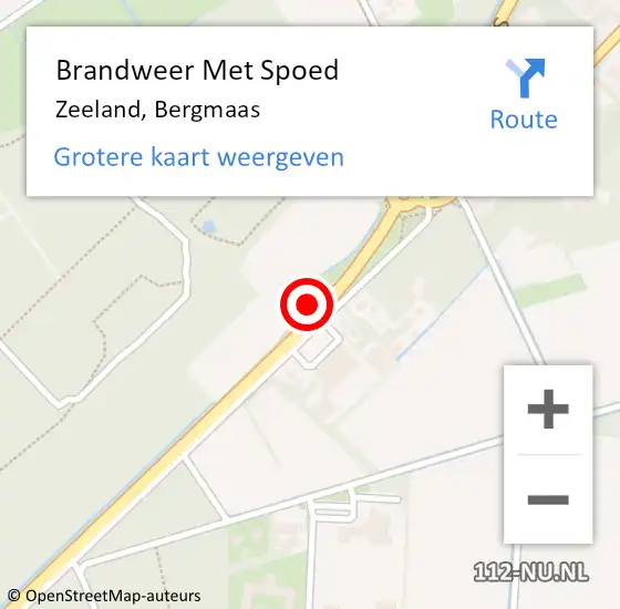 Locatie op kaart van de 112 melding: Brandweer Met Spoed Naar Zeeland, Bergmaas op 4 juli 2022 10:48