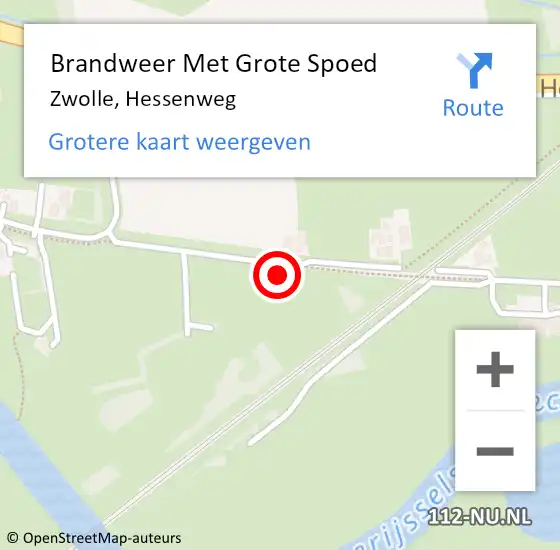 Locatie op kaart van de 112 melding: Brandweer Met Grote Spoed Naar Zwolle, Hessenweg op 4 juli 2022 11:12