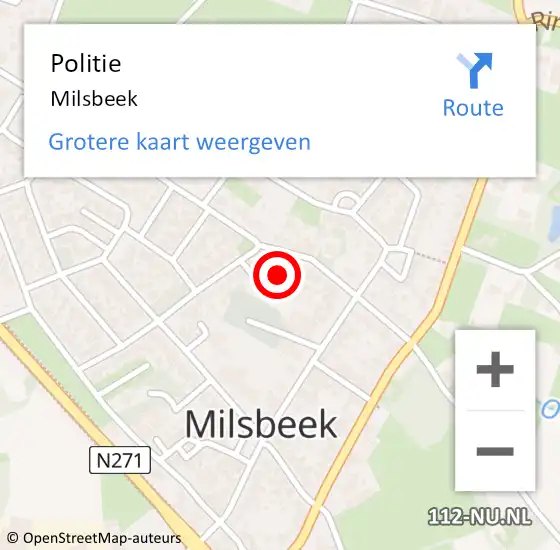 Locatie op kaart van de 112 melding: Politie Milsbeek op 4 juli 2022 11:20