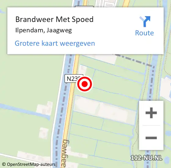 Locatie op kaart van de 112 melding: Brandweer Met Spoed Naar Ilpendam, Jaagweg op 4 juli 2022 11:36