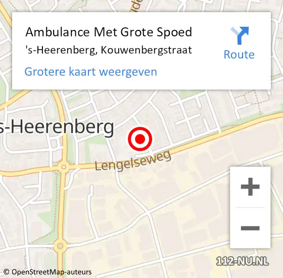 Locatie op kaart van de 112 melding: Ambulance Met Grote Spoed Naar 's-Heerenberg, Kouwenbergstraat op 4 juli 2022 11:44
