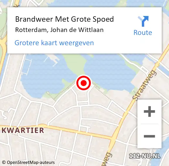 Locatie op kaart van de 112 melding: Brandweer Met Grote Spoed Naar Rotterdam, Johan de Wittlaan op 4 juli 2022 13:26