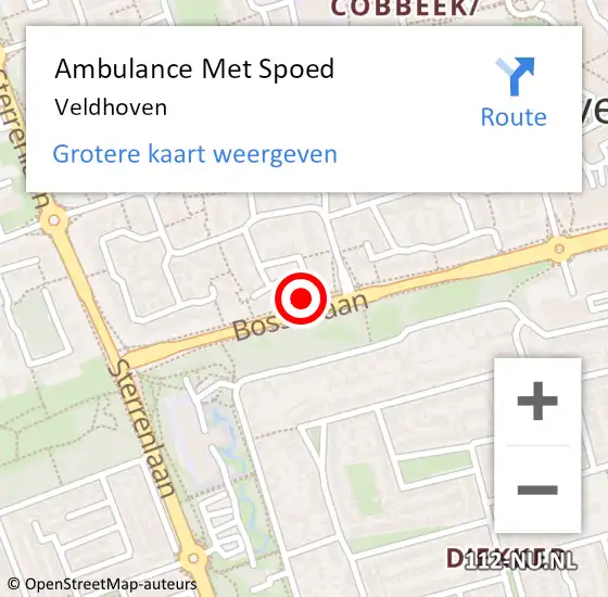 Locatie op kaart van de 112 melding: Ambulance Met Spoed Naar Veldhoven op 4 juli 2022 13:26