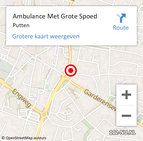 Locatie op kaart van de 112 melding: Ambulance Met Grote Spoed Naar Putten op 4 juli 2022 13:30